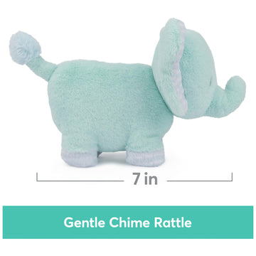 Gund Baby Safari Friends Collection Plush Elephant With Chime, Sensory Toy Stuffed Animal For Babies And Newborns, Teal, 7''