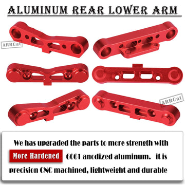 ARRCat Aluminum Rear Lower Arm Suspension Mount Set Upgrades Part for Arrma 6S 1/8 Typhon Kraton Notorious 6S,Felony Infraction