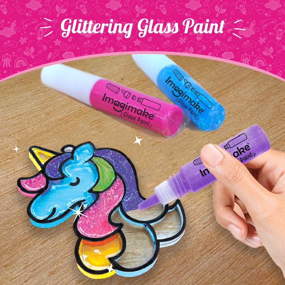 Imagimake Window Art Princess | Suncatcher Kit | Arts and Crafts for Kids Ages 6-8 | Girls Toys Age 6-8 | Unicorn Gifts for Girl