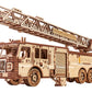 Wood Trick Rescue Firetruck Movable - Rotating Extendable Ladder - 3D Wooden Puzzles For Adults And Kids To Build - Rides Up To 20 Ft - Wooden Models Engineering Diy Project Mechanical Model Kit