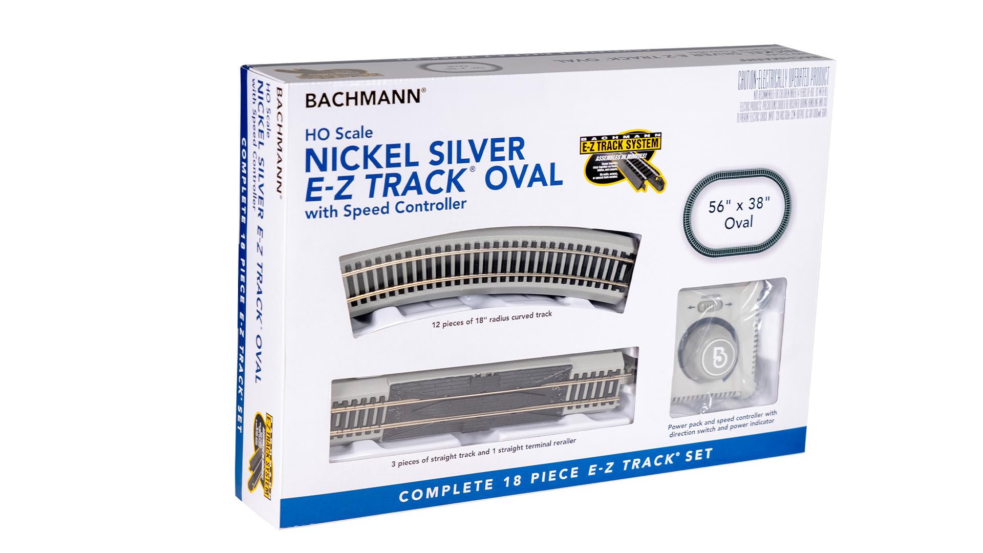 Bachmann Trains - Snap-Fit E-Z Track - Nickel Silver Oval With Speed Controller - Ho Scale