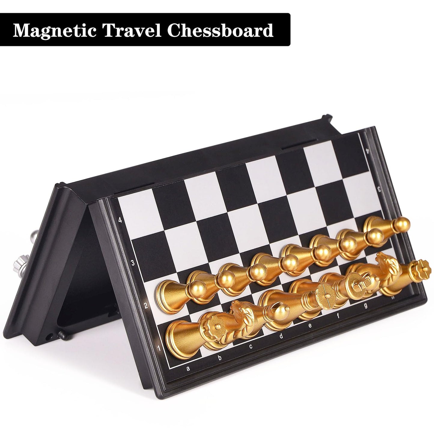 KICTERO 5 Mini Chess Set Travel Board Game with Magnetic Folding Chess Board Portable and Store Chess Pieces Pocket Chess Games for Kids and mature-themed Easy to Carry