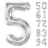 Silver 5 Balloon, Number Balloons 40 Inch, 5Th Birthday Balloon Decorations, Silver And Black Party Supplies, 5 Number Balloons,