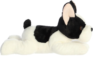 Aurora Adorable Flopsie French Bulldog Stuffed Animal, White, 12 Inches, Polyester, Model 31574