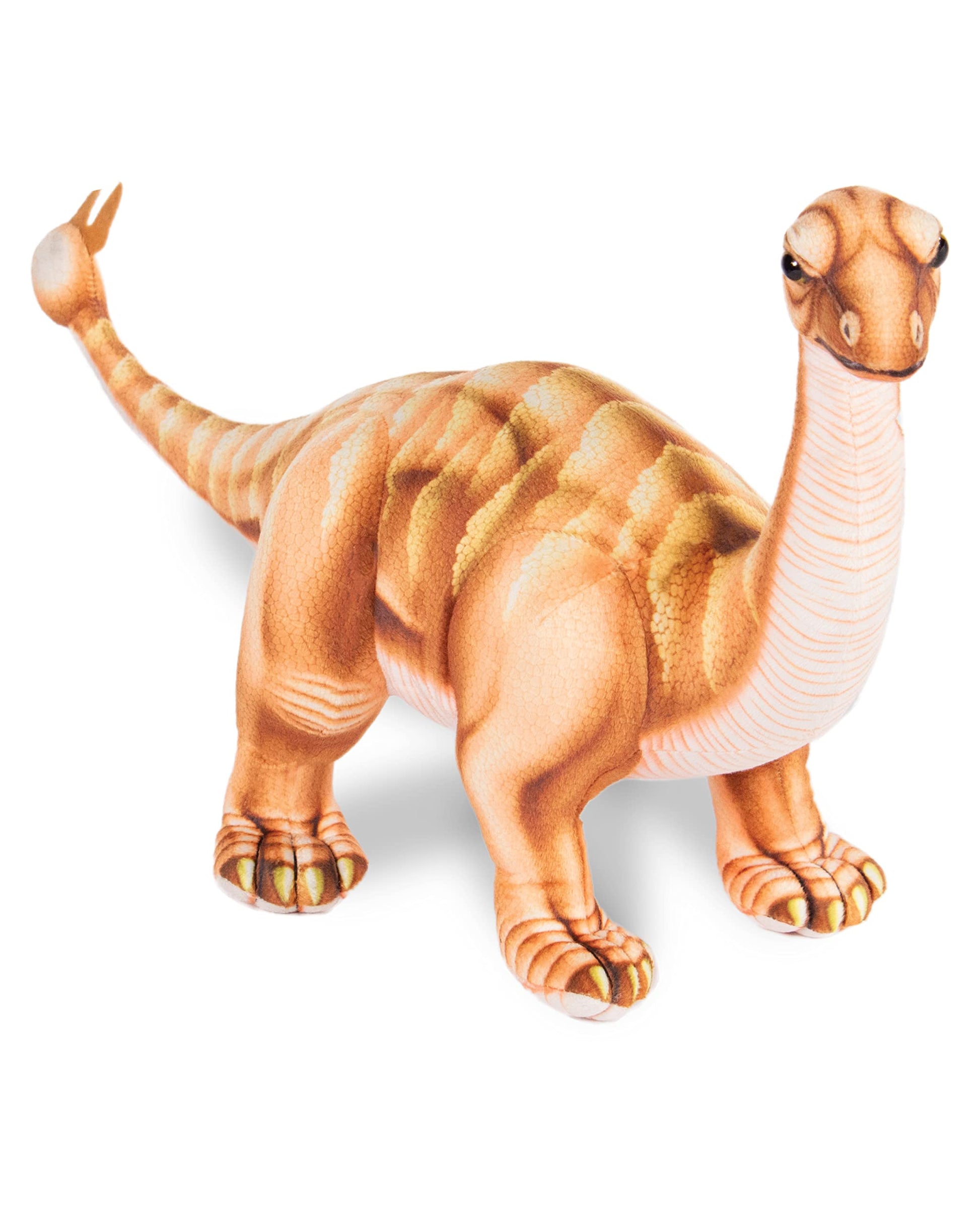 Real Planet 15' Stuffed Dinosaur Plush - Dinosaur Stuffed Animals, Dino Plushie, Baby Stuffed Dinosaur, Little Boy Dinosaur Toys, (Brown Shunosaurus, 15') (15' Long)