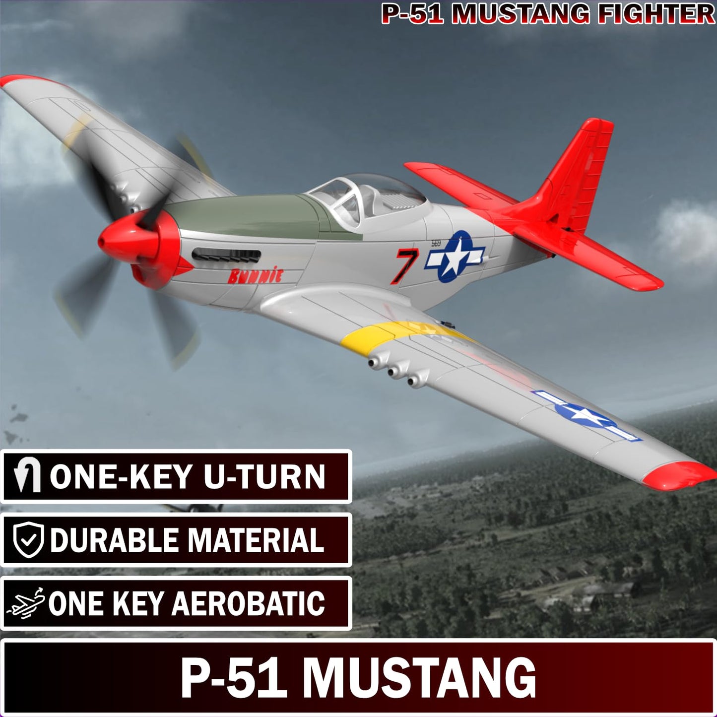 LEAMBE RC Plane, Remote Control Aircraft with 3 Modes, White, Model YKFJ-1, Easy U-Turns for Adults & Kids