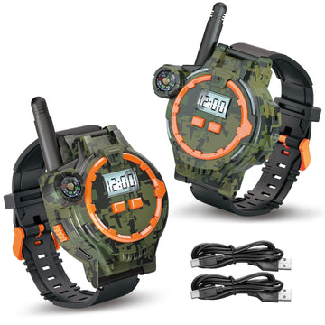 Rechargeable Walkie Talkies For Kids, Two-Way Radio Walky Talky With Flashlight Children Long Range, 2 Pack Interphone Toy For K