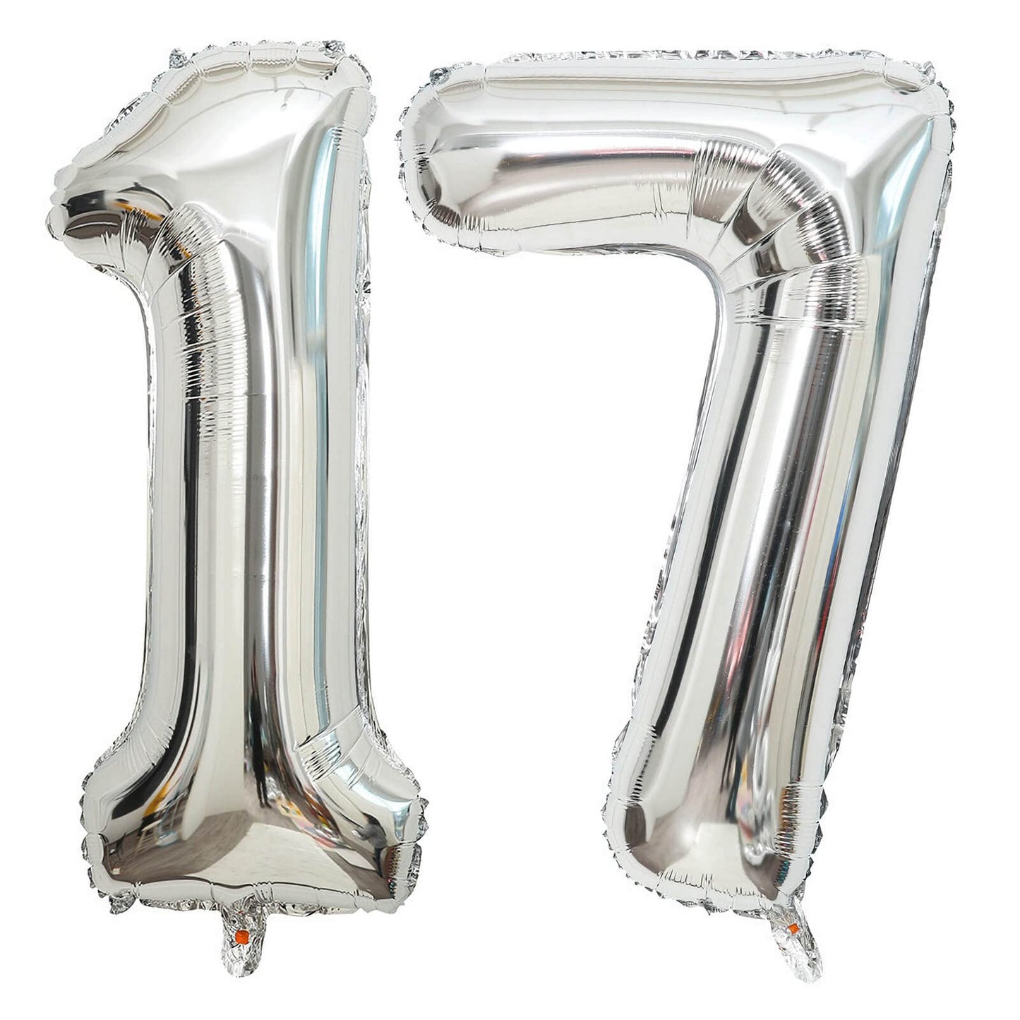 40 Inch Silver 17 Number Balloons Giant 17 Balloons Silver Birthday 17 Balloons 17Th Birthday Anniversary Party Decorations Supp