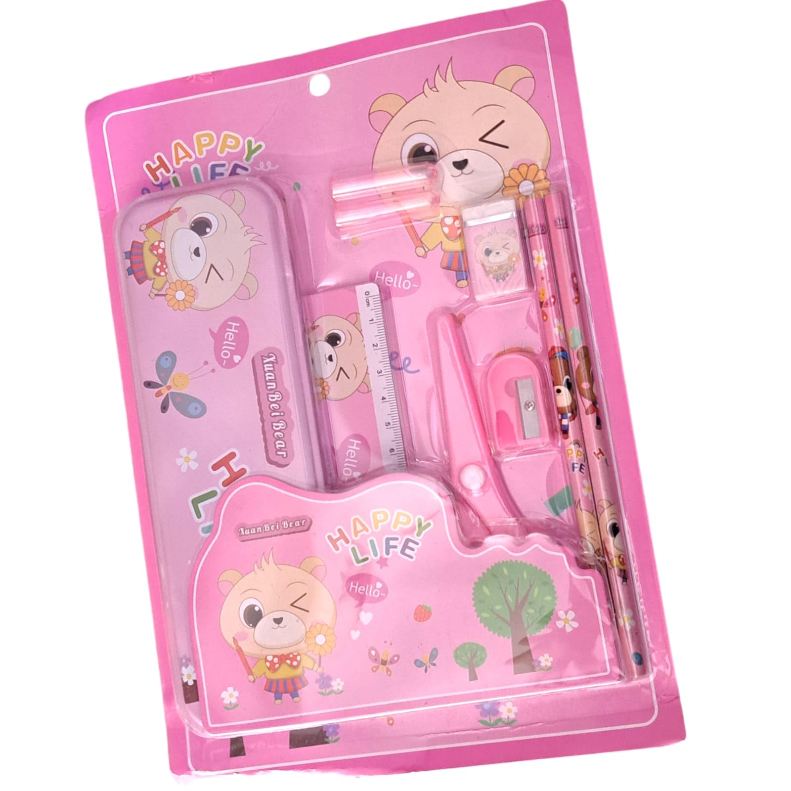Jnil Stationery Set For Girls And Boys | Kids Return Gift  7 In 1 School Items For Kids Pencils, Ruler, Eraser, Sharpener, Sci