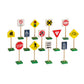 Guidecraft 7" Wooden Block Play Traffic Signs Set - Multicolor Rubberwood Educational Toys for Toddlers, Model G309