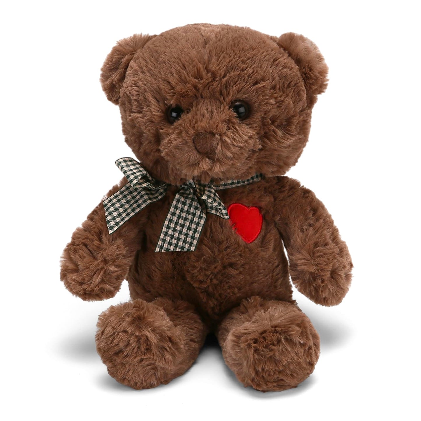 Riuhot Small Teddy Bear With Heart Cute Brown Teddy Bear Stuffed Animal Soft Stuffed Bear Plush Bear Plushie Toys Gifts For Girl