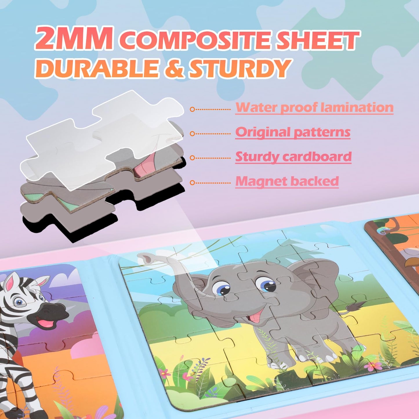 Magnetic Puzzles For Kids Ages 3 4 5 6, Puzzles For Kids Ages 4-8, Toddler Puzzles Ages 2-4, Wooden Jigsaw Puzzles Book For Pres