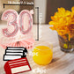 Happy 30Th Birthday Rose Gold Table Honeycomb Centerpieces Balloons Theme Decor Table Decorations Table Toppers For Girls Women Sweet Princess 30 Years Old Pink Birthday Party Bday Supplies Ornament