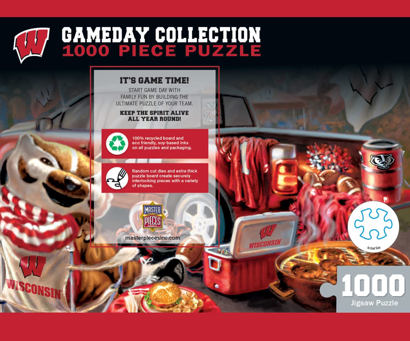 MasterPieces NCAA Gameday Puzzles Collection - Wisconsin NCAA Gameday Collection 1000 Piece Jigsaw Puzzle  19.25 x 26.75