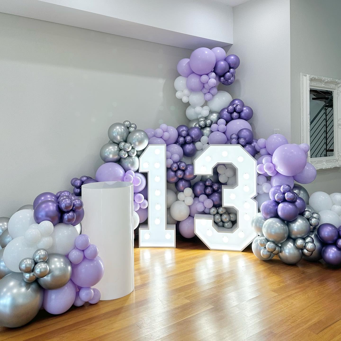 Bezente Pastel Purple Latex Party Balloons - 30 Pack 18 Inch Round Helium Pale Lavender Light Purple Lilac Balloons For Baby Sho