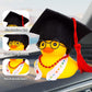 CoFuBcad Graduation Ducks Car Dashboard Decorations 2 Pack Rubber Duck Car Ornaments Accessories with Mini Graduation Hats Sashe