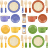 Wooden Play Dishes And Plates For Kids Kitchen Set Accessories For Toddlers 1-3 Cooking Toys Tea Cups For Kids Kitchen Birthday 