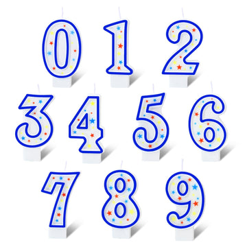 10 Pieces Birthday Number Candles Polka Dot Colorful 0-9 Cake Candles for Birthday Wedding Anniversary Reunions Theme Party Deco