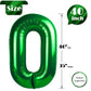 Green Number Balloon 40 Inch, 0 Number Balloons, 10 20 30 40 50 Numbers Balloon Birthday Decorations, Green Party Supplies For W