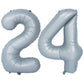40 In Matte Gray Number Balloons Helium Foil Mylar Balloon Birthday Party Banquet Decoration 24