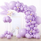Voircoloria 130Pcs Pastel Purple Balloons Different Sizes 18'' 12'' 10'' 5'' Light Purple Latex Balloon Garland Arch Kit For Bir