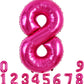 Toniful 40 Inch Hot Pink Large Numbers Balloon 0-9 Birthday Party Decorations,Foil Mylar Big Number 8 Balloon Digital 8 For Birt