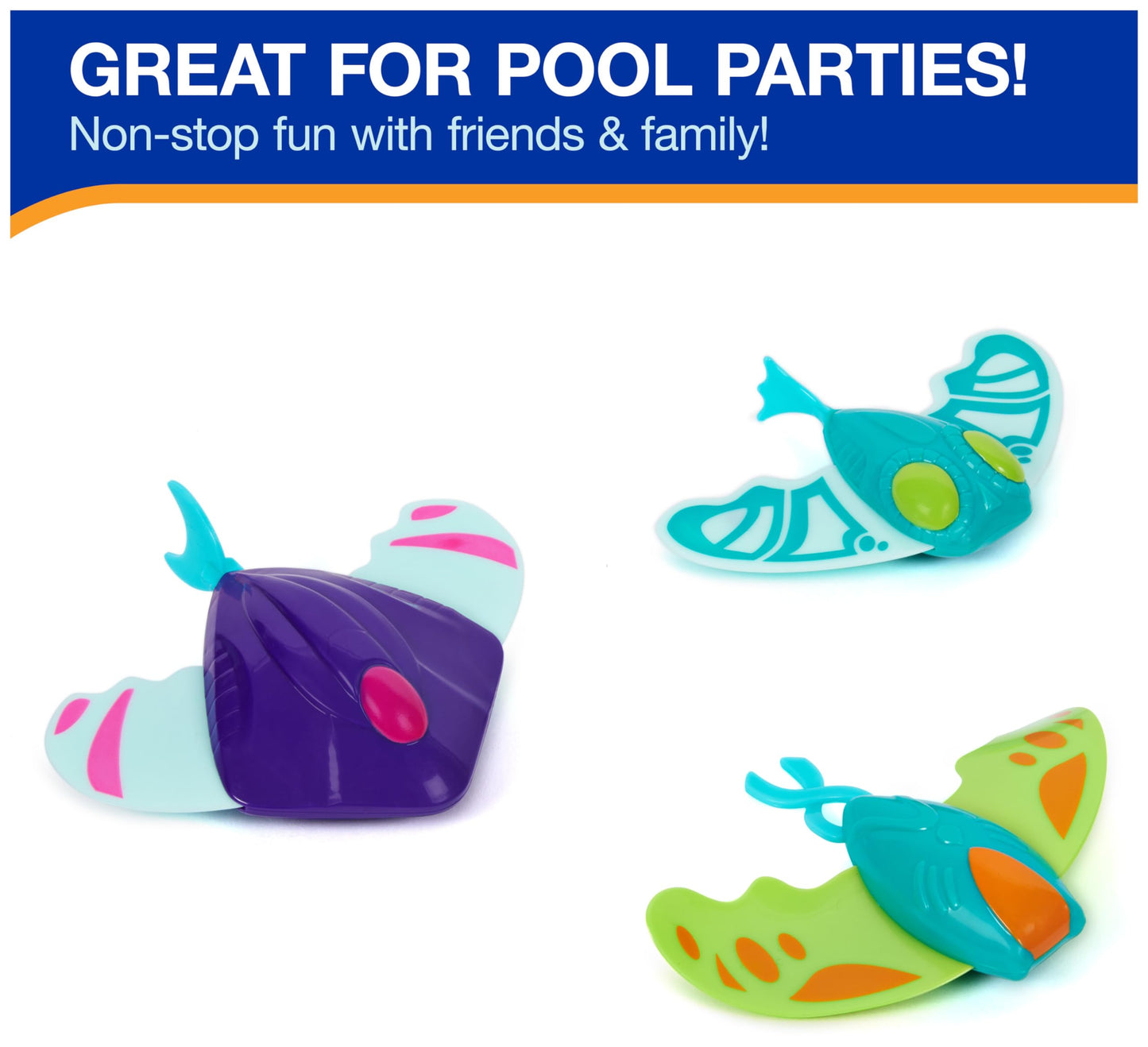 Swimways Zoom-A-Rays Water Toys, Kids Pool Toys For Swim Training, Diving Toys & Outdoor Games For Kids Aged 5 & Up, Pack Of 3 K
