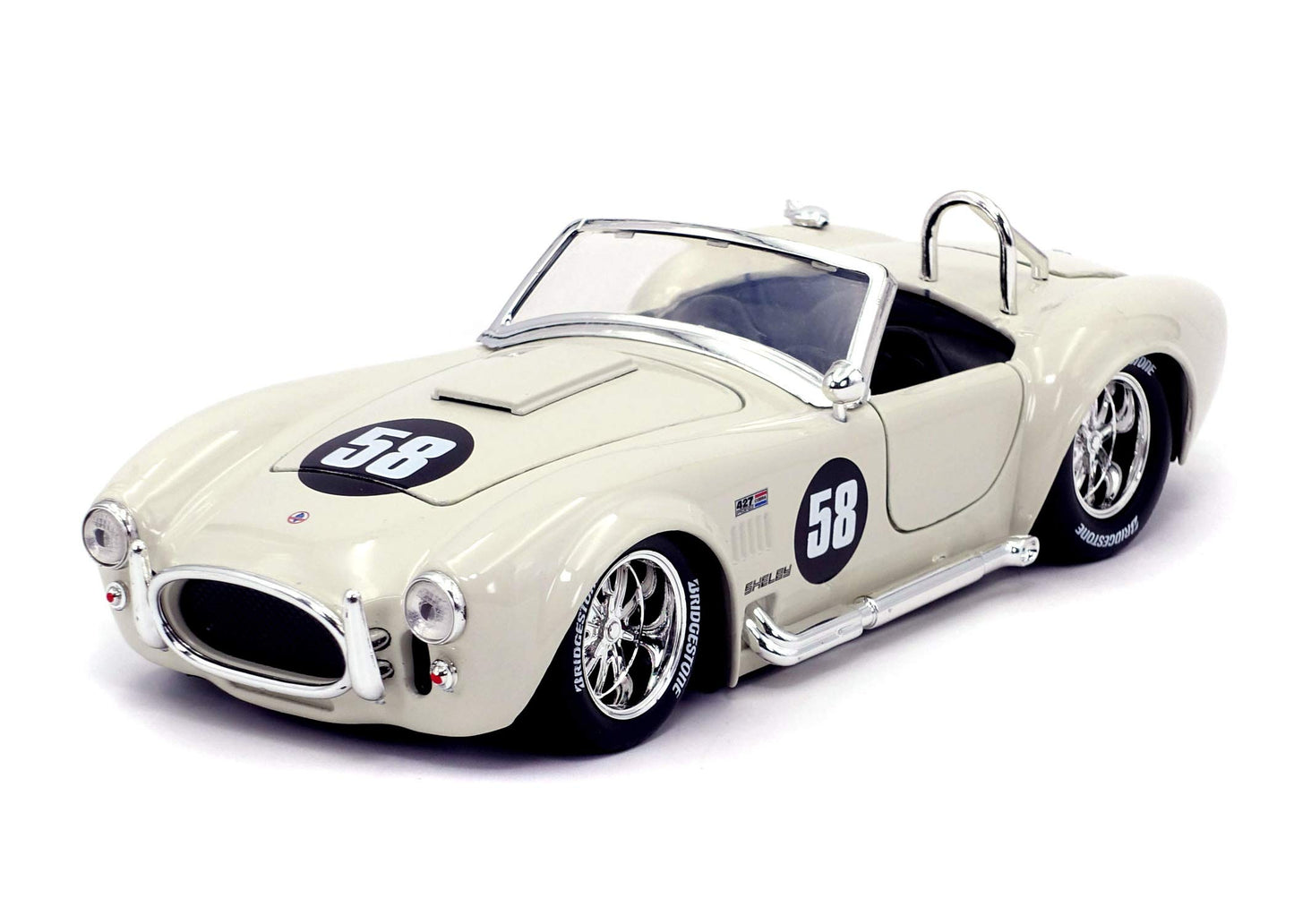 Jada Toys Bigtime Muscle 1:24 1965 Shelby Cobra 427 S/C Die-cast Car White, Toys for Kids and Adults