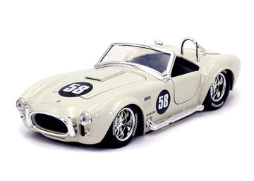 Jada Toys Bigtime Muscle 1:24 1965 Shelby Cobra 427 S/C Die-cast Car White, Toys for Kids and Adults