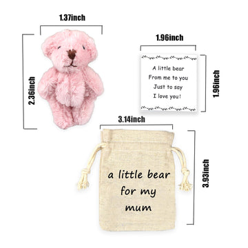 Luokifur Pocket Bear Gift Teddy Bear Mom I Love You Keepsake(Mum)
