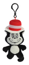 Aurora® Whimsical Dr. Seuss™ Cat In The Hat Keychain Stuffed Animal - Magical Storytelling - Literary Inspiration - Black 4 Inches