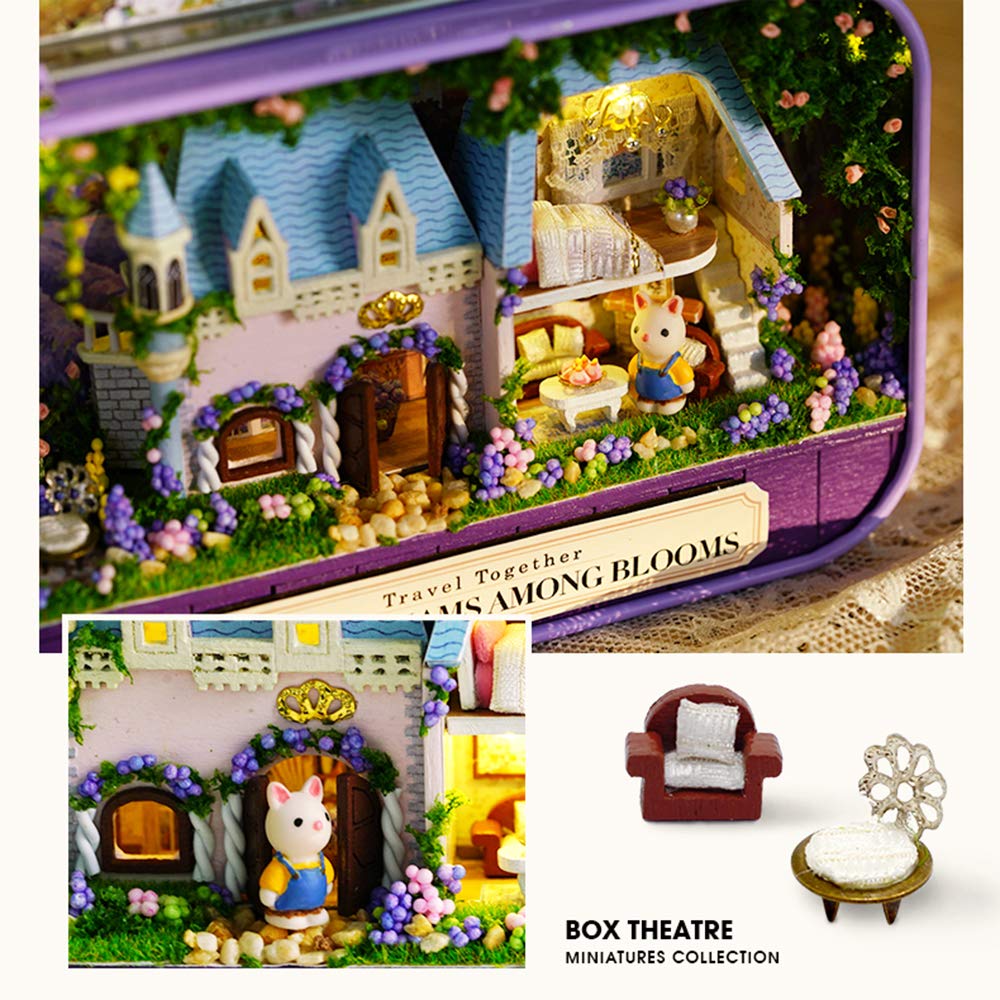Spilay Dollhouse Miniature with Furniture DIY Dollhouse Kit Mini Iron Box Theater 1:24 Scale Creative Room Best Birthday Gift for mature-themed Lover Girl Friend Birthday Gift (Q10)