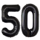 Black 50 Number Balloons Giant Jumbo Number 50 Foil Mylar Balloons For Women Men 50Th Birthday Party Supplies 50 Anniversary Eve