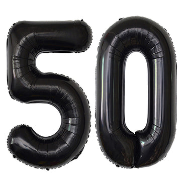 Black 50 Number Balloons Giant Jumbo Number 50 Foil Mylar Balloons For Women Men 50Th Birthday Party Supplies 50 Anniversary Eve