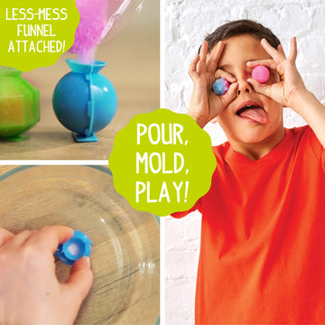 Made By Me DIY STEM Kit - Glow in the Dark Powerballs, 18 Bouncy Crystal Balls, Multicolor, Pack of 1, Model 765940521601