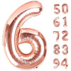 Rose Gold 6 Balloon, Number Balloons 40 Inch, 6Th Balloons For Birthday Decorations, Rose Gold Party Supplies 6 Birthday Balloon