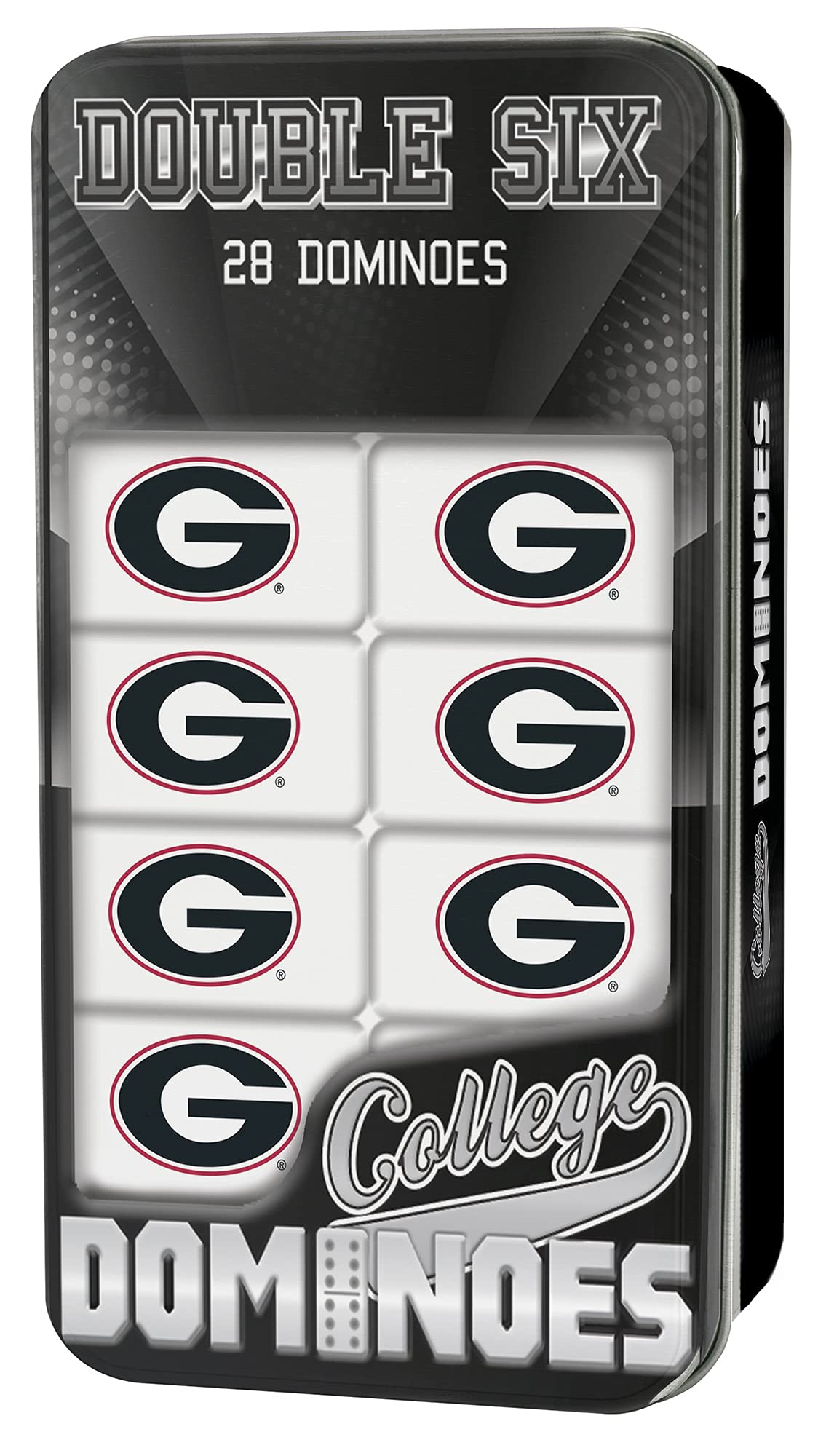 MasterPieces NCAA Georgia Bulldogs, Collectible Double Six Dominoes, For Ages 6+