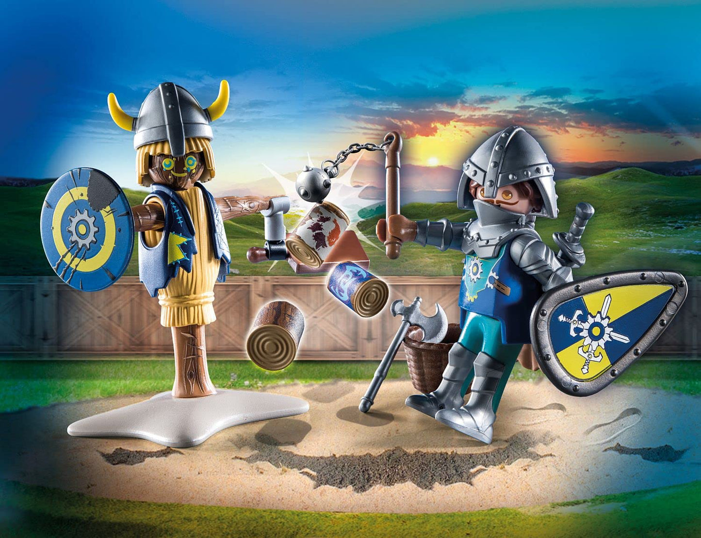 Playmobil Novelmore Combat Training Set - Plastic, One Size, Gray/Black with Red & Gold Accents, Model 71214