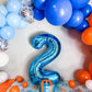 Paticool 40 Inch Blue Number Balloon 2, Large Number Foil Balloons Mylar For Girl Boy Birthday Party Celebration Decorations Sup