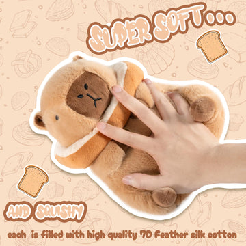 Chdblock Toast Capybara Plush, Cute Capybara Plush, Toast Removable Capybara Stuffed Animal Bread Capybara Plushies Toys Gifts F