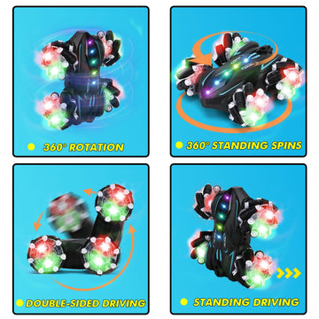 Zokugar Upgraded Gesture Sensing RC Stunt Car,360 Spins Double-Sided Hand Controlled RC Car Spray Watch Remote Control Car with