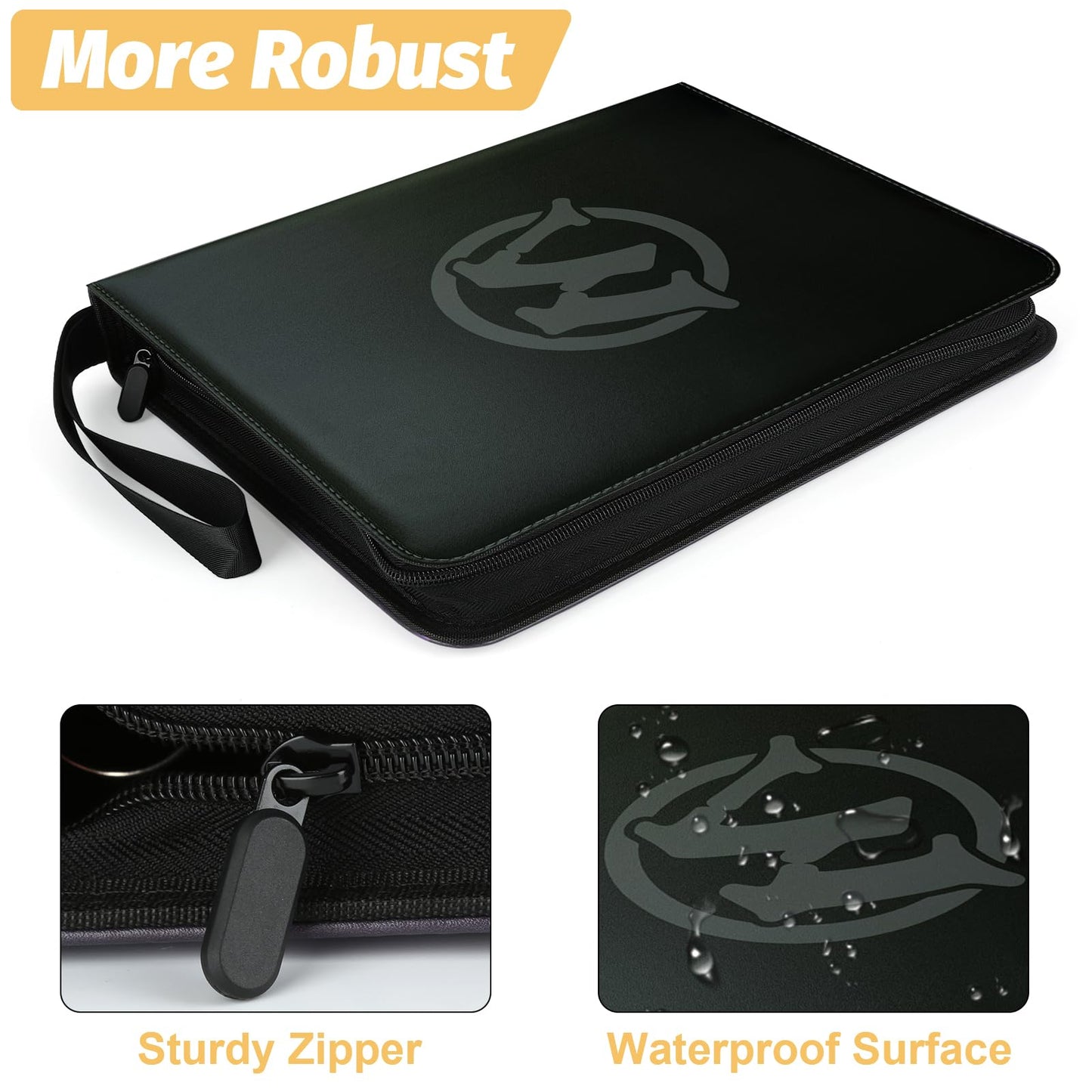 MTGPRO Trading Card Binder 9-Pocket enhanced Collector Card Binder Holds 720 Cards Standard Cards Collection Album Folder for MTG TCG Yugioh(Black 2)