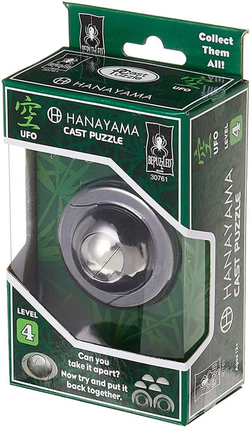 Bepuzzled | Ufo Hanayama Metal Brainteaser Puzzle Mensa Rated Level 6, For Ages 12 And Up