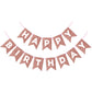 Hooqict Rose Gold Happy Birthday Banner Sign For Backdrop Glitter Rose Gold Birthday Decorations Banner Garland Bunting Flag For Women Girls Tea Party Supplies Wall Door Decorations