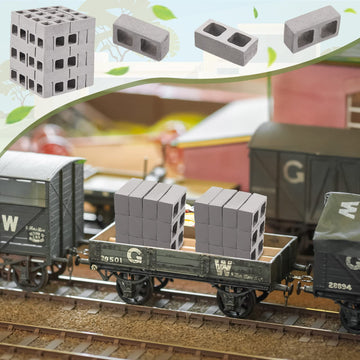 Deekin 100 Pcs Mini Cinder Blocks 1/12 Scale Mini Bricks Miniature Building Blocks for Dollhouse Accessories DIY Construction To