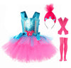 Aceut Girls Poppy Princess Costume Birthday Party Dress Halloween Cosplay Outfits(4-5T,Blue/Red)