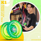 MAGICYOYO K1 Responsive Yoyo for Kids Beginners  Finger Spin Yoyo Tricks  Plastic Yoyo for mature-themed with Unresponsive Yoyo Bearing + Axle + Yoyo Glove+ Square Yoyo Case+ 12 Yoyo Strings (Green Yellow)