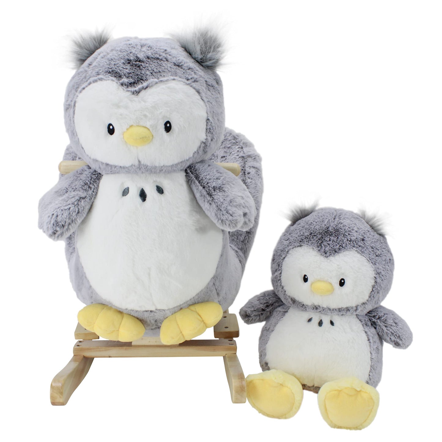 Soft Landing | Darling Duos | 2-Piece Plush & Joyride Character Rocker Bundle - Grey Owl