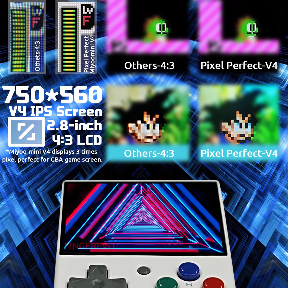 Miyoo Mini V4 Handheld Game Console 2.8-Inch 750*560 Ips Screen 2000Mah Miyoo-Mini V4 With Portable Case White
