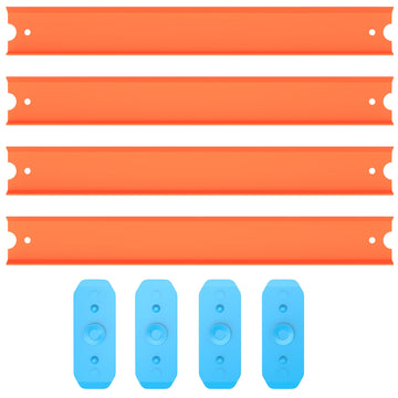 8-Piece Replacement Track Set - Compatible For Hot Wheels Cars, 3 Feet Of Straight Track Builder With Connectors Included